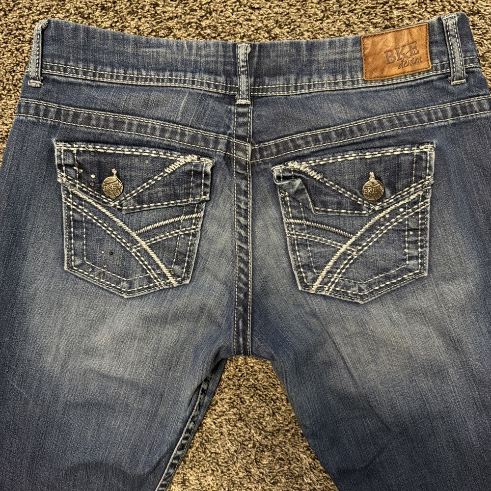 BKE Jeans Womens 30 L Boot Cut Low Rise Denim Stretch Dark Wash Payton 34x31.5 - Picture 6 of 10